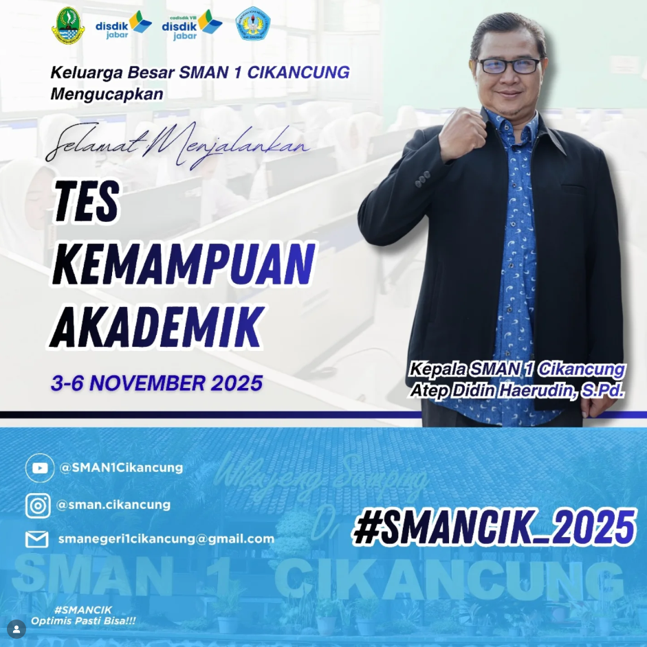 Selamat menjalankan Tes Kemampuan Akademik 3-6 November 2025 💪